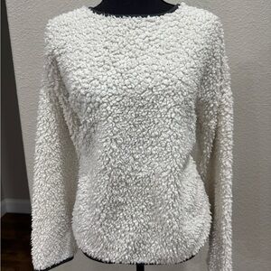 Dylan Collection Cozy White Sherpa Sweater